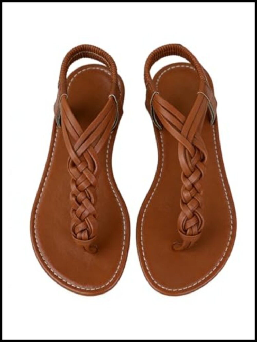 Women's Braided Flat Sandals Slide Thong Open Toe Summer Dressy Sandals